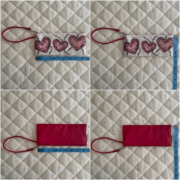 💕 Talbots & Liz Claiborne, Vintage Be My Valentine Scarf & Wristlet Bundle - Picture 16 of 16